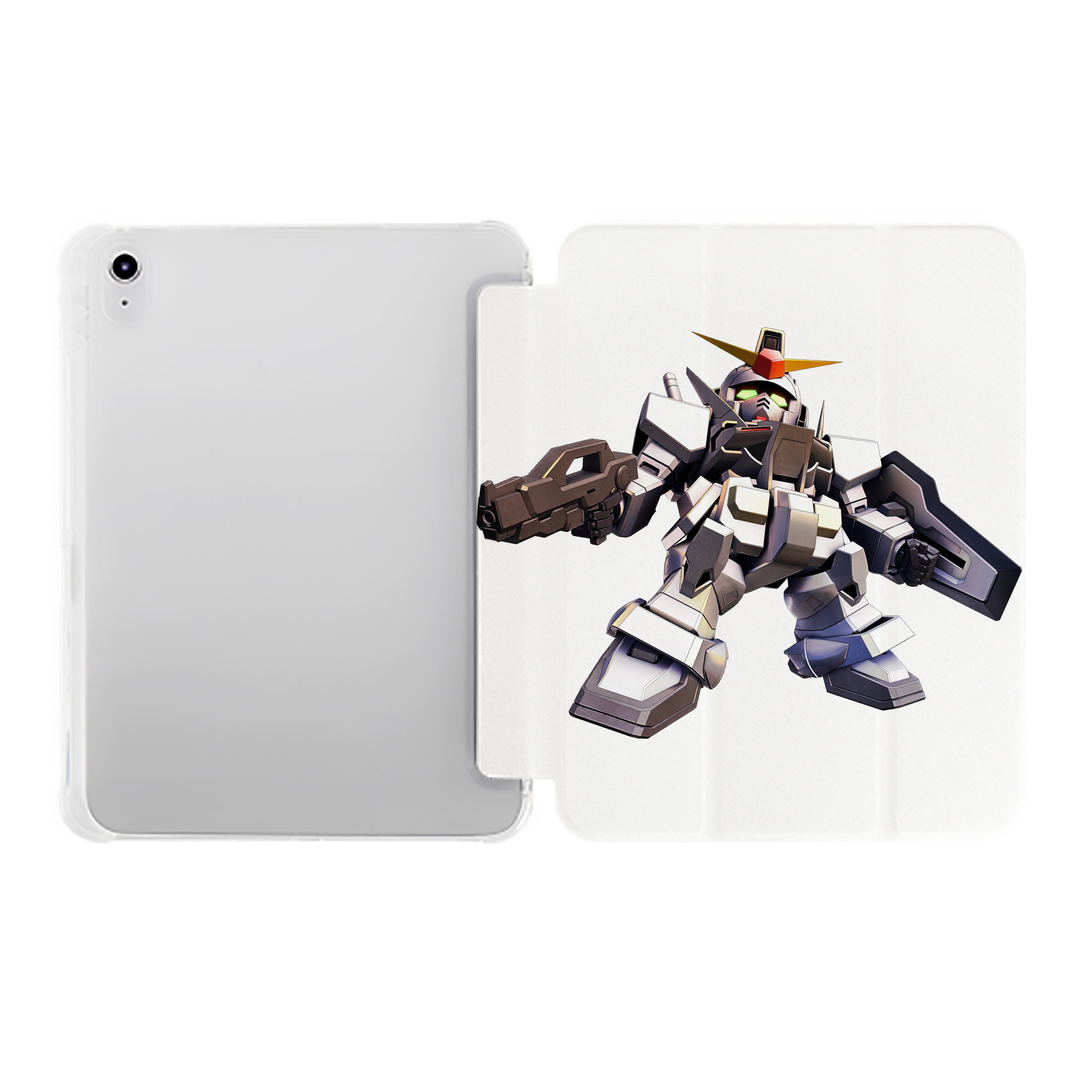 （画像用） 機動戦士ガンダム Mobile Suit Gundam IPad ケース ペン収納付き 三つ折りスタンド PUレザー×シリコン 対応機種9.5/10.5/10.9インチ